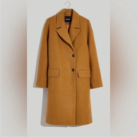 Madewell Hayden Camel Coat Notched Lapels Single-Breasted Size M